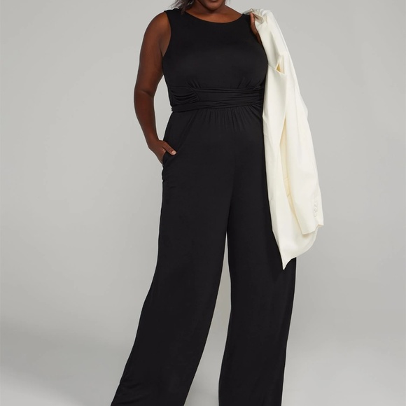Fashion to Figure Cutout Tie Waist Knit Jumpsuit NWT Size 1X - Picture 1 of 2